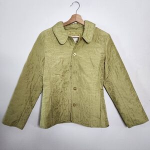 J. Jill Jacket Women's XS Green Silk Embroidered